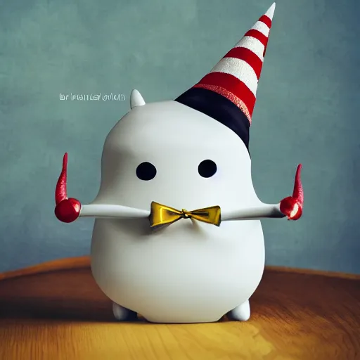 Image similar to a big head Moomin, two tiny horns, 3D art, Finnish green, Baymax style, sweetness, technology, futurism, kawaii, Marina Dieul, Monchhich, Kristina Shablina, 8K