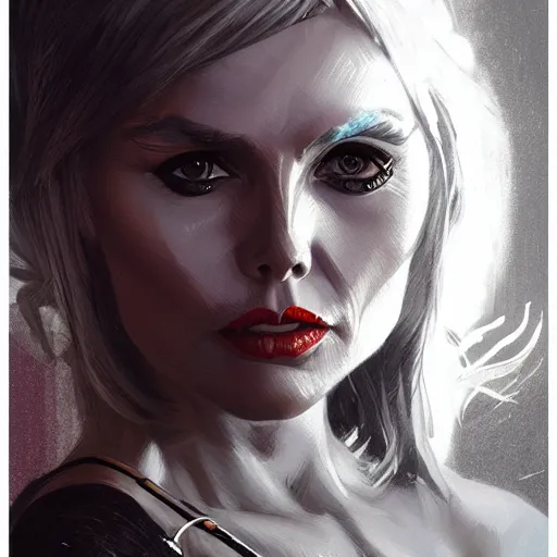 Prompt: a portrait of a younger debbie harry as a sorceress, urban motifs, intricate, elegant, highly detailed, digital painting, trending on artstation, concept art, smooth sharp focus, illustration, art by artgerm and greg rutkowski