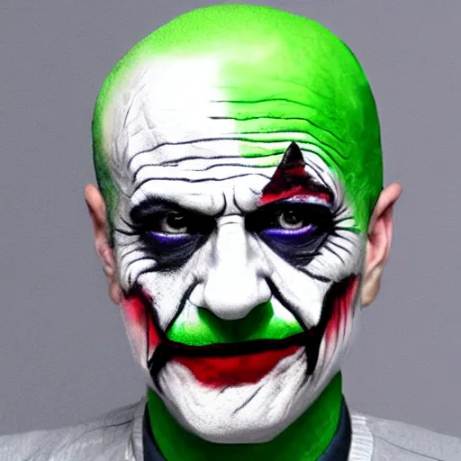 Image similar to Joker face paint on Walter white