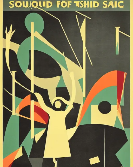 Prompt: bauhaus poster of the sound of music