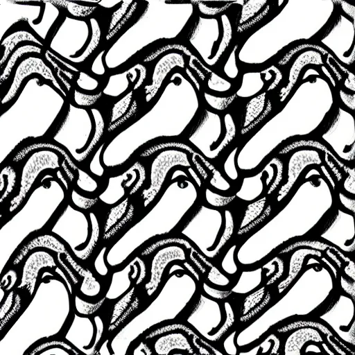 Image similar to M. C. Escher snake pattern