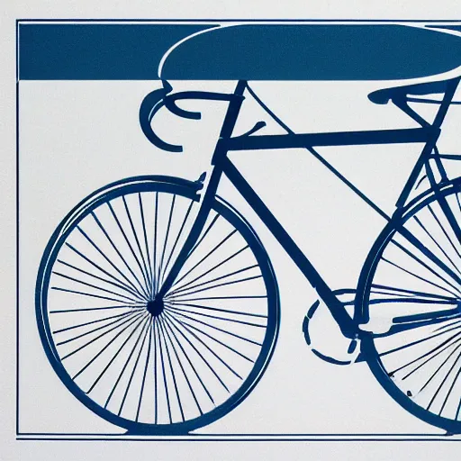 Image similar to olympic cycling by otl aicher, screen printed. silver, blue, green, black. on white paper.