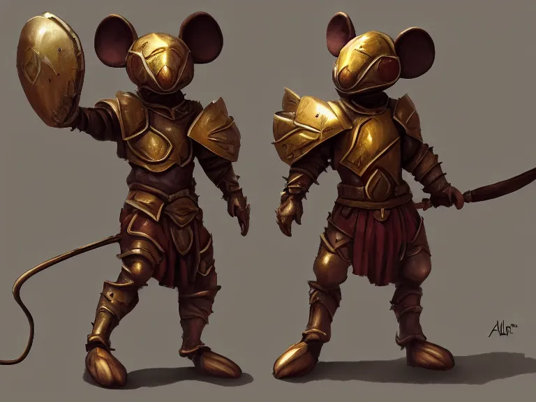 Prompt: warrior mouse with armor and floating crystal of power, trending on Artstation, Pose Study, ultra detailed, award winning