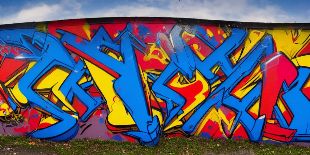 Prompt: 3 d wildstyle graffiti, gradients, extreme wide angle, arrows, drips, in the style of daim, totem, fleks, odeith