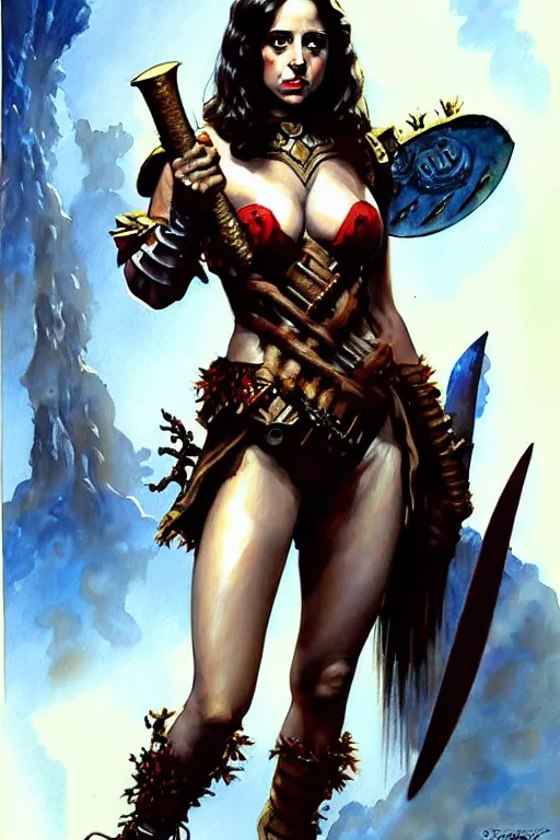 Prompt: Alison Brie as a fantasy female warrior painted by John Singer Sargant, James Jean, Greg Rutkowki, Frank Frazetta