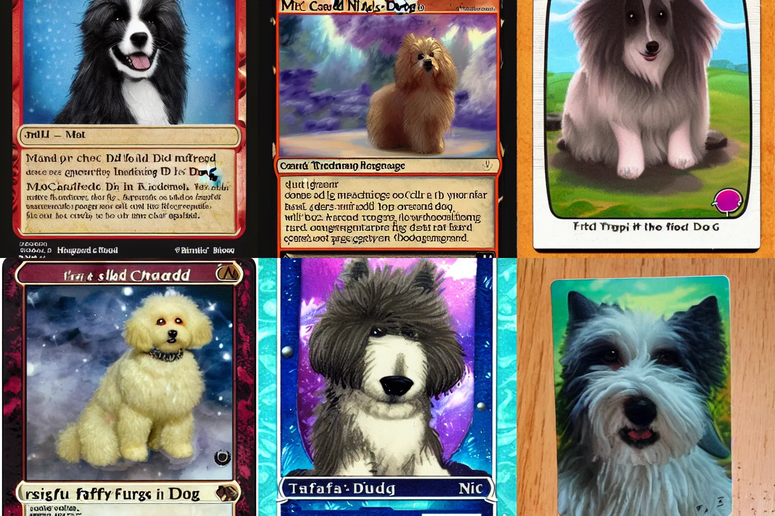 Prompt: mtg card of a fluffy dog