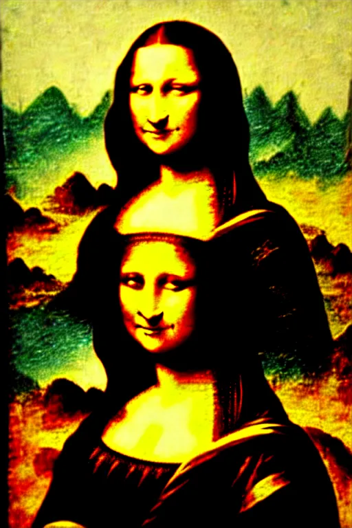 Image similar to mona lisa graffiti by banksy spray!!!! paint!!!! wall