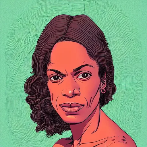 Image similar to “ rosario dawson retro minimalist portrait by jean giraud, art of moebius, sharp, smooth face, comic, 8 k ”