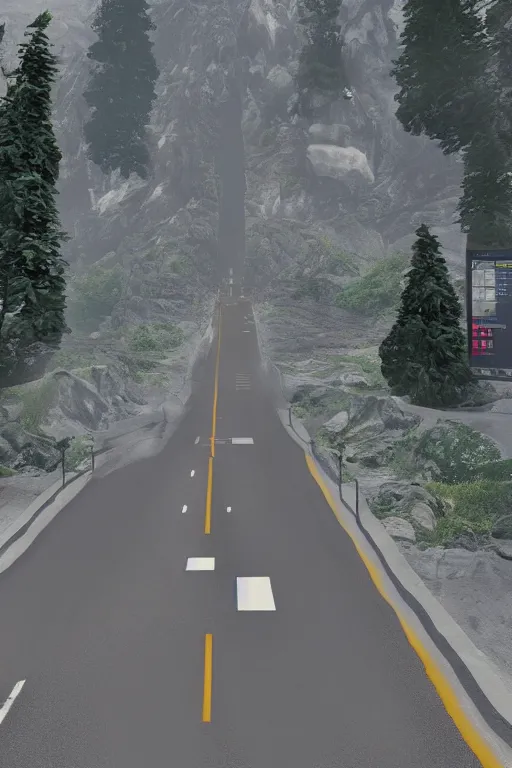 Image similar to highway to hell. unreal engine