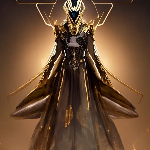 Image similar to cinematic, hyperdetailed elegant beautiful stunning futuristic and enigmatic oracle in jedi clothes gold armored regal gold sunray shaped crown, warframe, destiny, octane