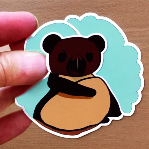 Image similar to sticker hugging bears