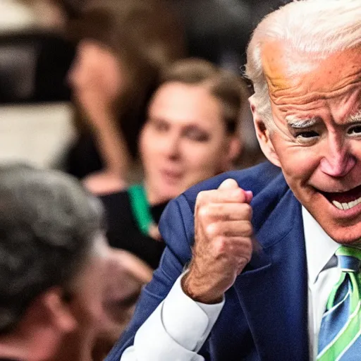 Image similar to Joe Biden Yelling at Lime on table