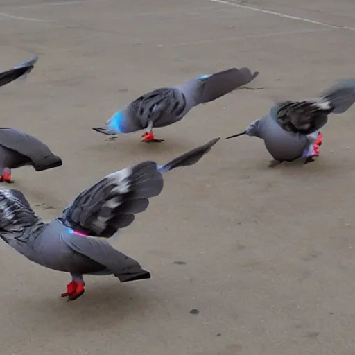 Image similar to dancing pigeons, who dance