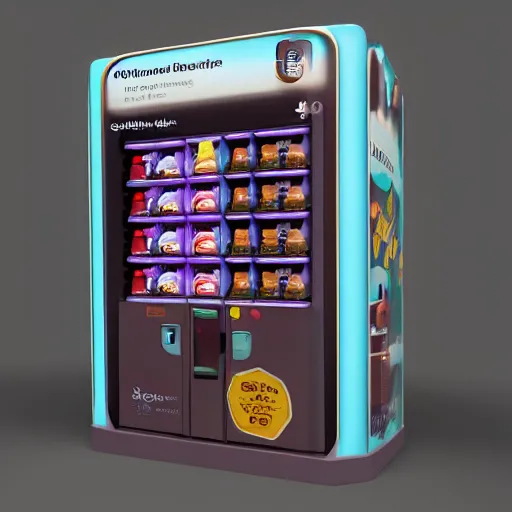 Prompt: concept art of a vending machine of emotion, emotion come with a cute packaging, realistic, octane render, unreal engine