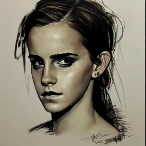 Image similar to portrait of emma watson, artwork by guy denning and charlie bowater,