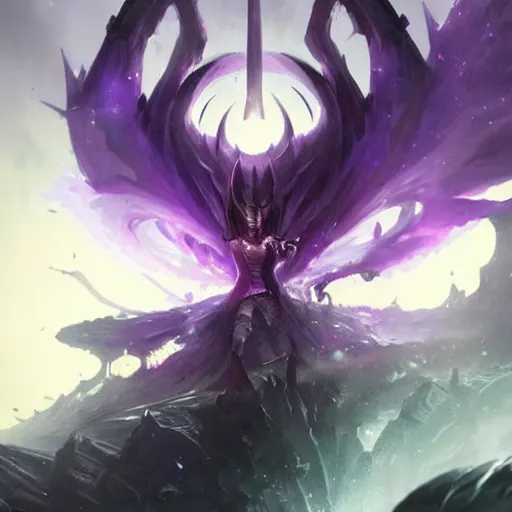 Image similar to violet eye of sauron magic spell, fantasy game art by greg rutkowski, fantasy rpg, league of legends