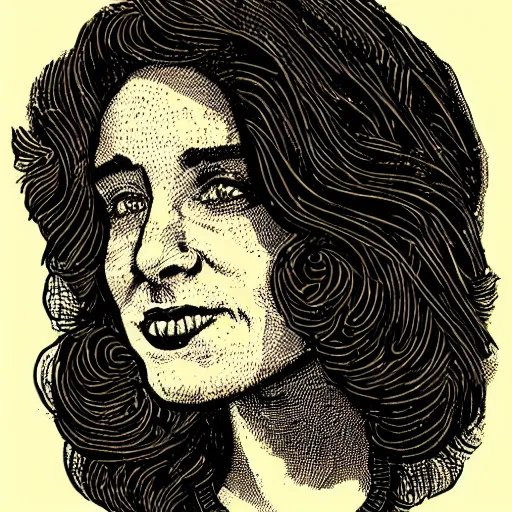 Image similar to a portrait illustration of Carol Brunette drawn by ROBERT CRUMB