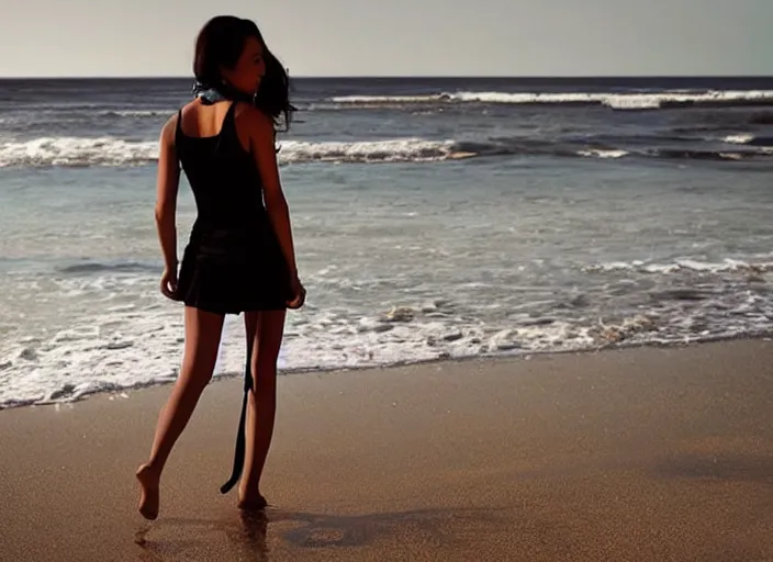 Prompt: “beautiful woman walking on the beach, stunning, gorgeous” H 896
