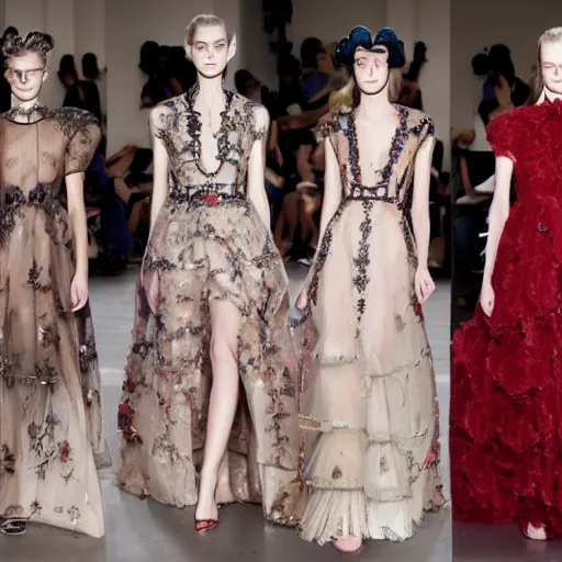 Prompt: valentino 2 0 2 0 couture models