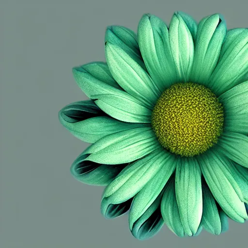 Image similar to A pastel colored green flower. black background.Motion design. Motion graphics. Hyper detailed. Hyper realism. unreal artstation.