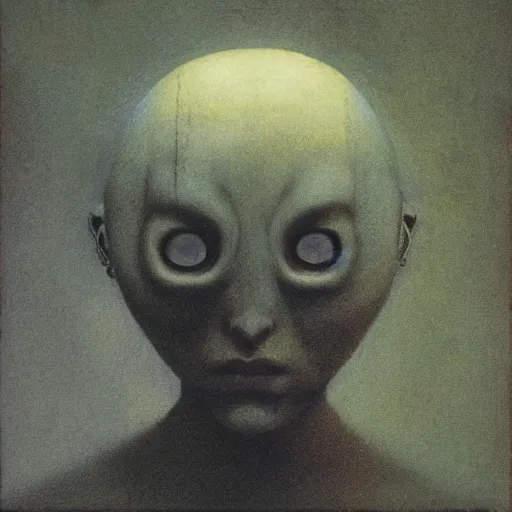 Image similar to female marthian by Beksinski