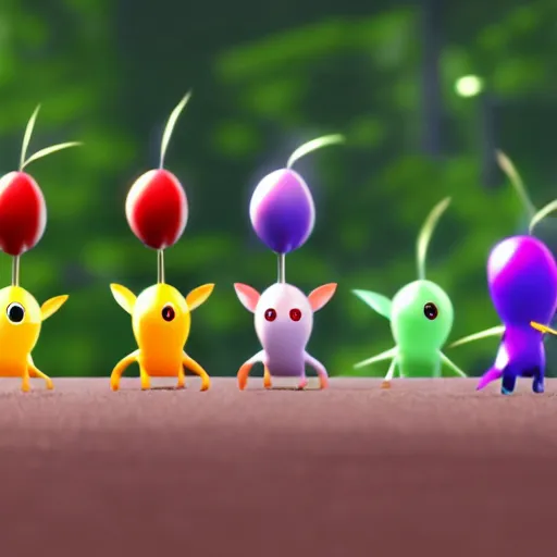 Prompt: video game pikmin, one creature, red bulbor, white background, 8 k, high quality