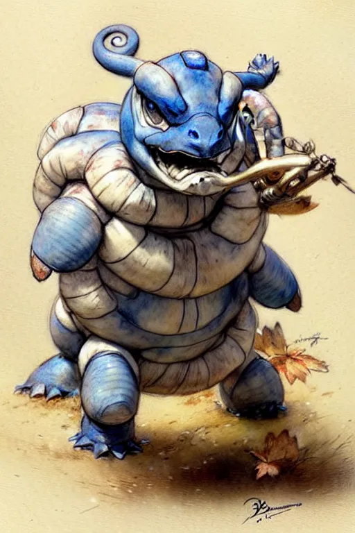 Prompt: ( ( ( ( ( blastoise. muted colors. ) ) ) ) ) by jean - baptiste monge!!!!!!!!!!!!!!!!!!!!!!!!!!!