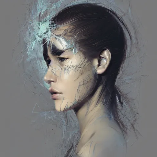 Image similar to concept art by jama jurabaev, brush stroke, scientist, scifi, trending on artstation, upper half portrait, symmetry, headpiecehigh quality, extremely detailed