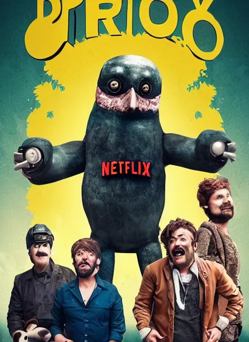 Image similar to poster for a netflix drongo show called drongo, tv show drongo poster