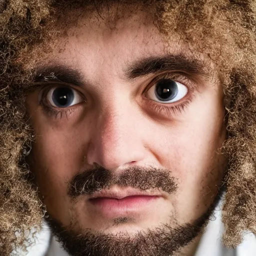 Image similar to man with the largest eyes in the world, professional photo