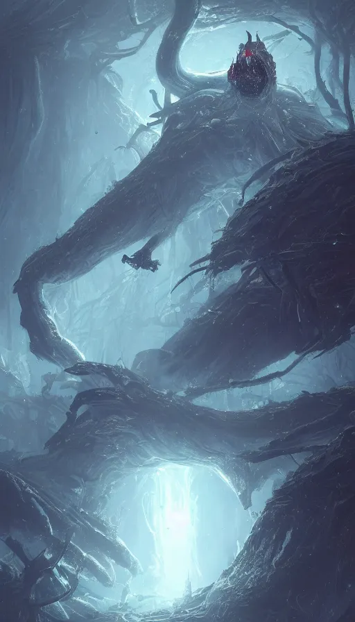 Image similar to astronaut exploring a storm vortex made of many demonic eyes and claws over a forest, by blizzard concept artists