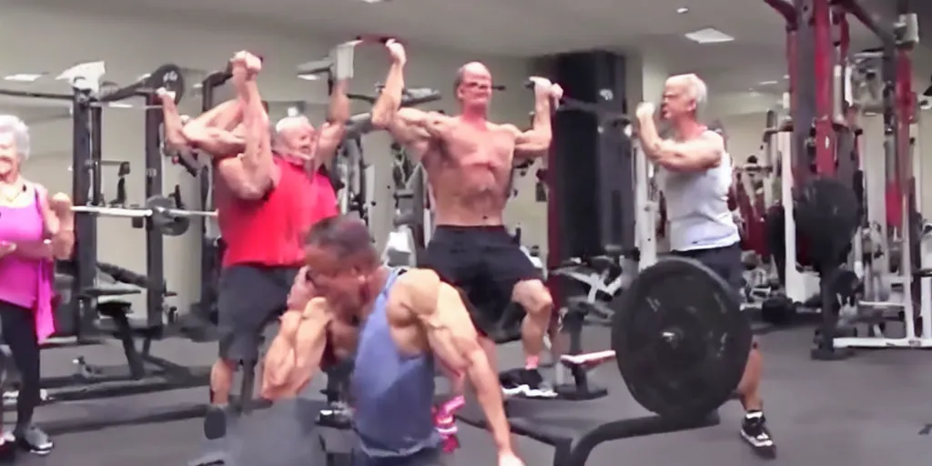 Prompt: YouTube video: My grandma shocks gym bros by outlifting them!