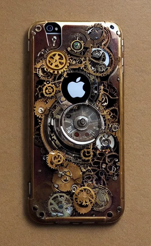 Prompt: “Steampunk iphone”