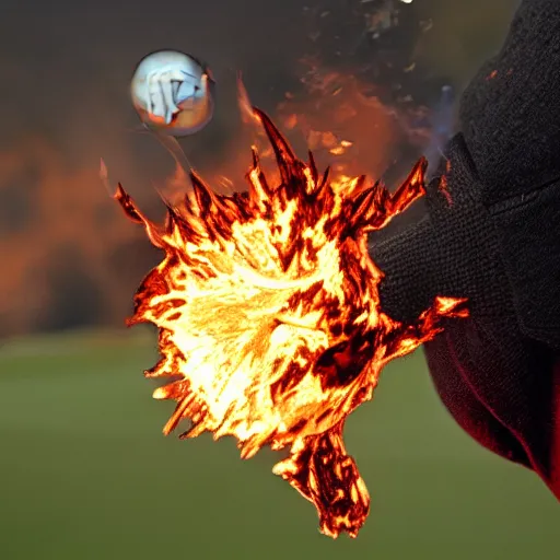 Image similar to golf ball on fire