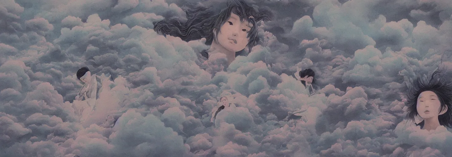 Image similar to cloud dreams, by Nobuhiko Obayashi