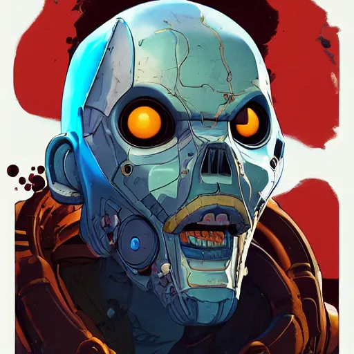 Prompt: a study of cell shaded portrait of james cameron cyborg as borderlands 3 concept art, llustration, post grung, concept art by josan gonzales and wlop, by james jean, victo ngai, david rubin, mike mignola, laurie greasley, highly detailed, sharp focus, alien, trending on artstation, hq, deviantart, art by artgem