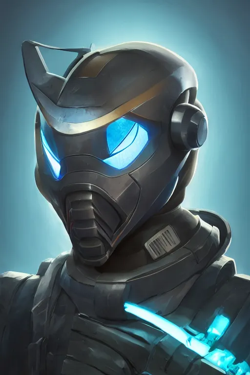 Image similar to epic mask helmet robot ninja portrait stylized as fornite style game design fanart by concept artist gervasio canda, behance hd by jesper ejsing, by rhads, makoto shinkai and lois van baarle, ilya kuvshinov, rossdraws global illumination radiating a glowing aura global illumination ray tracing hdr render in unreal engine 5