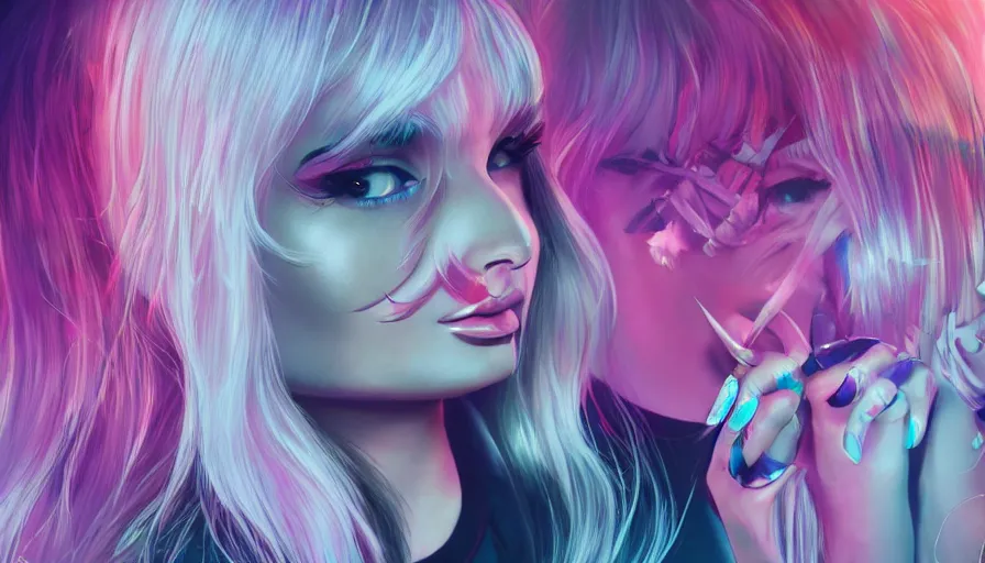 Image similar to Kim Petras is a popstar, hyperdetailed, artstation, cgsociety, 8k