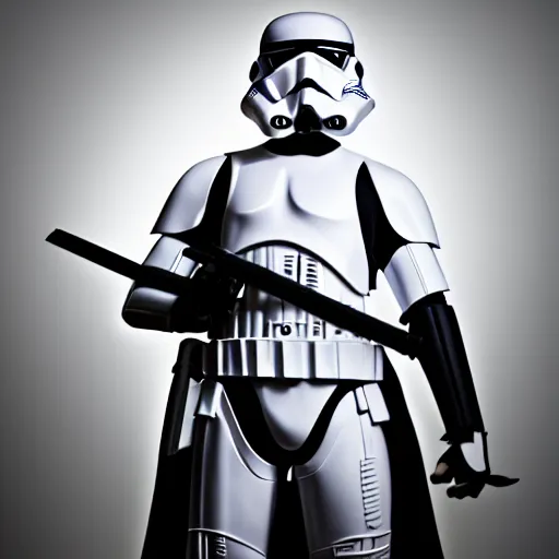 Prompt: a realistic photography of a storm trooper looking like a samurai, studio lighting