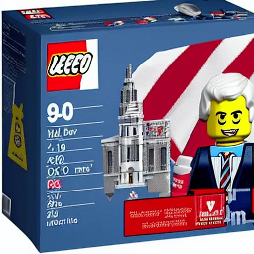 Prompt: 2 0 2 0 election lego set with included special edition joe biden minifigure in plastic packaging