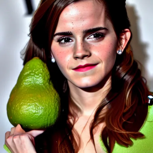 Image similar to emma watson as an avocado