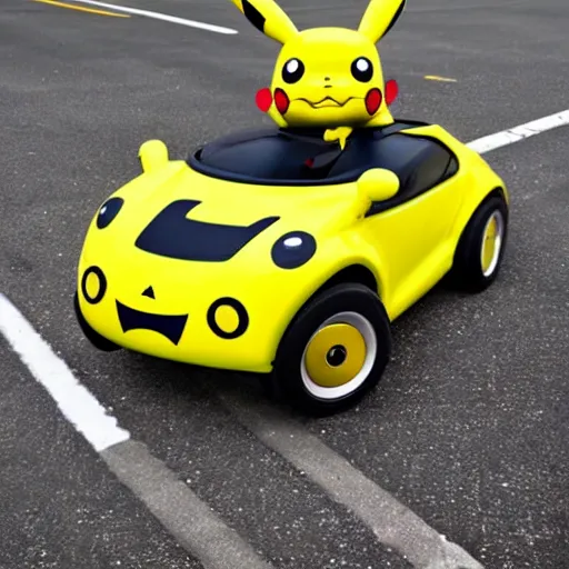 Prompt: pikachu shaped car