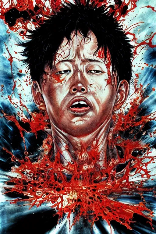 Prompt: Ultra realistic portrait of Tetsuo , Movie poster style, box office hit, a masterpiece of storytelling, (Akira 1988) highly detailed 8k