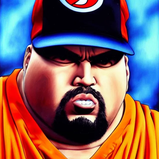 Image similar to ultra realistic portrait painting of big pun, art by akira toriyama, 4 k, dragon ball artstyle, cel shaded, highly detailed, epic lighting