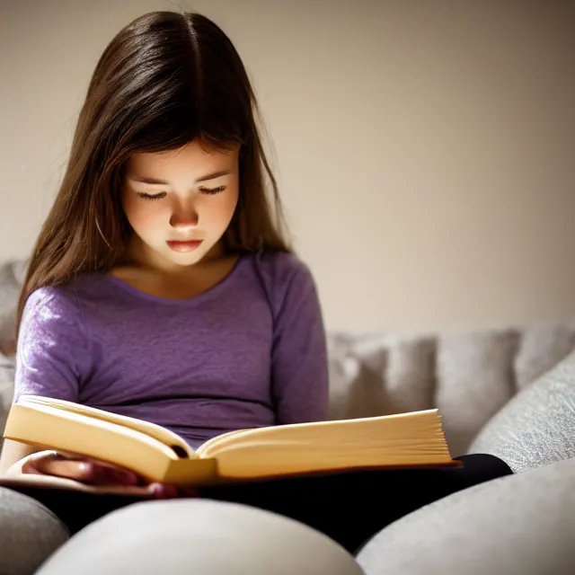 Image similar to photo of a girl reading a book, highly detailed, 4 k, hdr, smooth, sharp focus, high resolution, award - winning photo