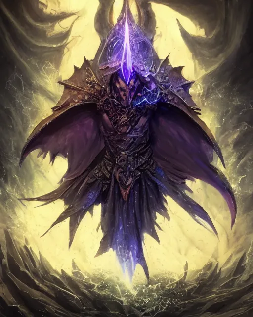 Image similar to Raven Magus, spell, potion, Tzeentch, magic the gathering artwork, D&D, fantasy, cinematic lighting, centered, symmetrical, highly detailed, digital painting, artstation, concept art, smooth, sharp focus, illustration, volumetric lighting, epic Composition, 8k, art by Akihiko Yoshida and Greg Rutkowski and Craig Mullins, oil painting, cgsociety