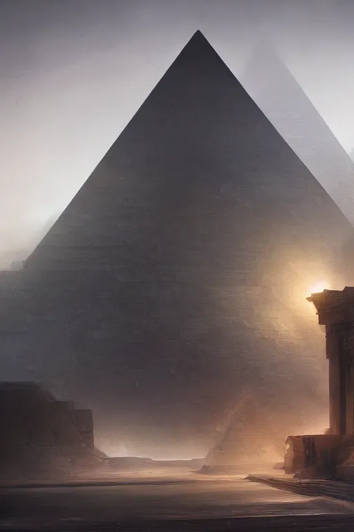Image similar to inside of a pyramid of gizah, intricate, elegant, volumetric lighting, digital painting, highly detailed, artstation, sharp focus, illustration, concept art, ruan jia, steve mccurry