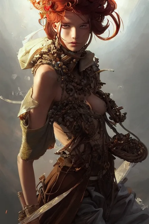 Prompt: A masterpiece portrait of a Incredibly beautiful queer Syberian post apocalyptic shaman girl . medium shot, intricate, elegant, highly detailed. trending on artstation, digital art, by Stanley Artgerm Lau, WLOP, Rossdraws, James Jean, Andrei Riabovitchev, Marc Simonetti, Yoshitaka Amano