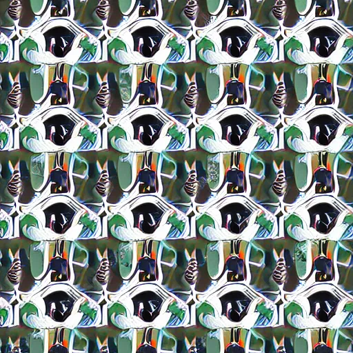 Image similar to repeating pattern of different animals in the style of M.C. Escher