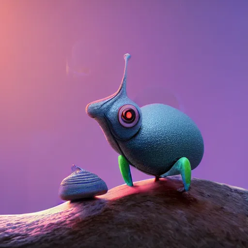 Image similar to a snailbird, a snailbird is a snail mixed with a bird, octane render, unreal engine, uhd, by beeple and the best digital artists alive,